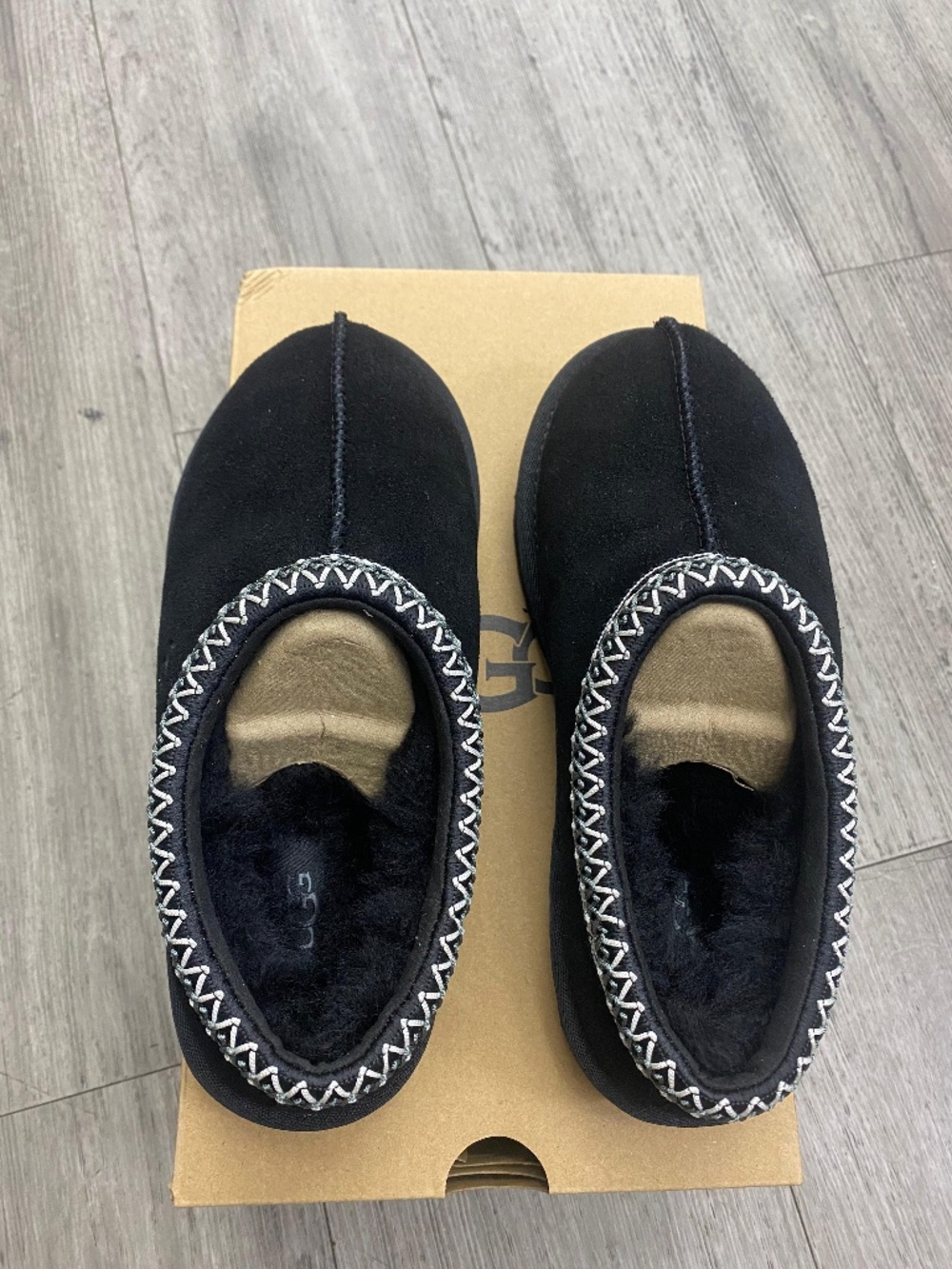 UGG Tasman II Black Suede Slip-On Shoes